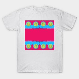 Ornamental geometric design in pink and blue background  template vector illustration T-Shirt